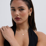 Clover 18K Gold Plated Necklace in White