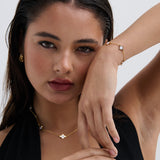 Clover 18K Gold Plated Bracelet in White