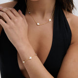 Clover 18K Gold Plated Bracelet in White