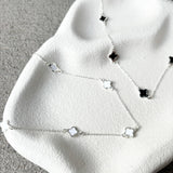 Clover Sterling Silver Plated Necklace in White