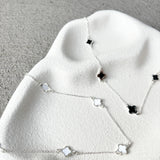 Clover Sterling Silver Plated Necklace in White