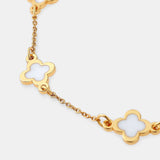 Clover 18K Gold Plated Bracelet in White