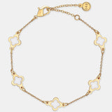 Clover 18K Gold Plated Bracelet in White