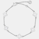 Clover Sterling Silver Plated Bracelet in White
