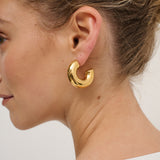 Bold Macaroni Loop 18K Gold Plated Earrings