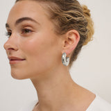 Bold Macaroni Loop Sterling Silver Plated Earrings