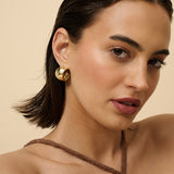 Flat Half Loop 18K Gold Plated Earrings