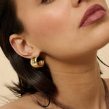 Flat Half Loop 18K Gold Plated Earrings