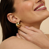 Flat Half Loop 18K Gold Plated Earrings