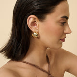 Flat Half Loop 18K Gold Plated Earrings
