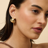 Flat Half Loop 18K Gold Plated Earrings