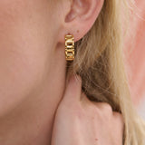 Square Chain Hoop 18K Gold Plated Earrings