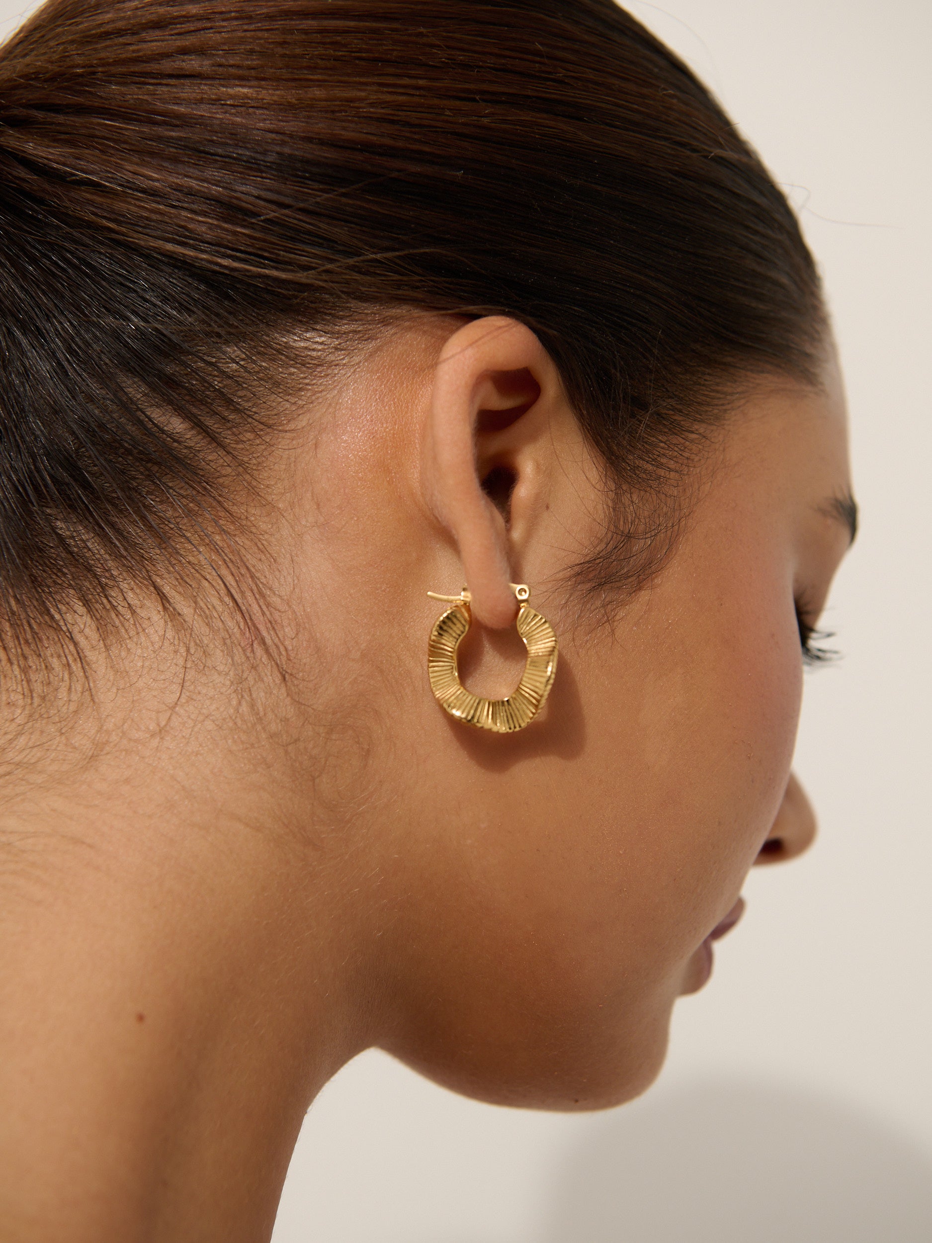 Wave Coil Gold Plated Earrings
