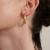 Spiral Swirl Hoops 18K Gold Plated Earrings