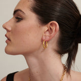 Spiral Swirl Hoops 18K Gold Plated Earrings