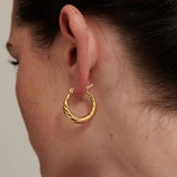 Spiral Swirl Hoops 18K Gold Plated Earrings