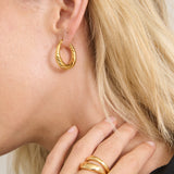 Spiral Swirl Hoops 18K Gold Plated Earrings