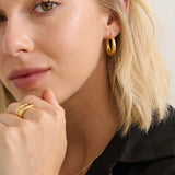 Spiral Swirl Hoops 18K Gold Plated Earrings
