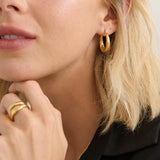Spiral Swirl Hoops 18K Gold Plated Earrings