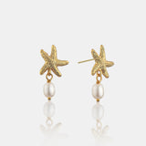 Starfish Pearl 18K Gold Plated Earrings
