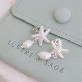 Starfish Pearl Sterling Silver Plated Earrings