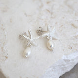 Starfish Pearl Sterling Silver Plated Earrings