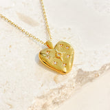 Heart Stone 18K Gold Plated Necklace