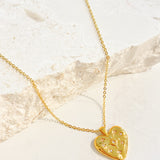 Heart Stone 18K Gold Plated Necklace