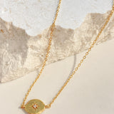 Crystal Point Crafted 18K Gold Plated Necklace