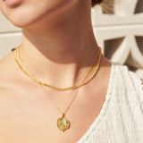 Ocean Coin Charm 18K Gold Plated Necklace