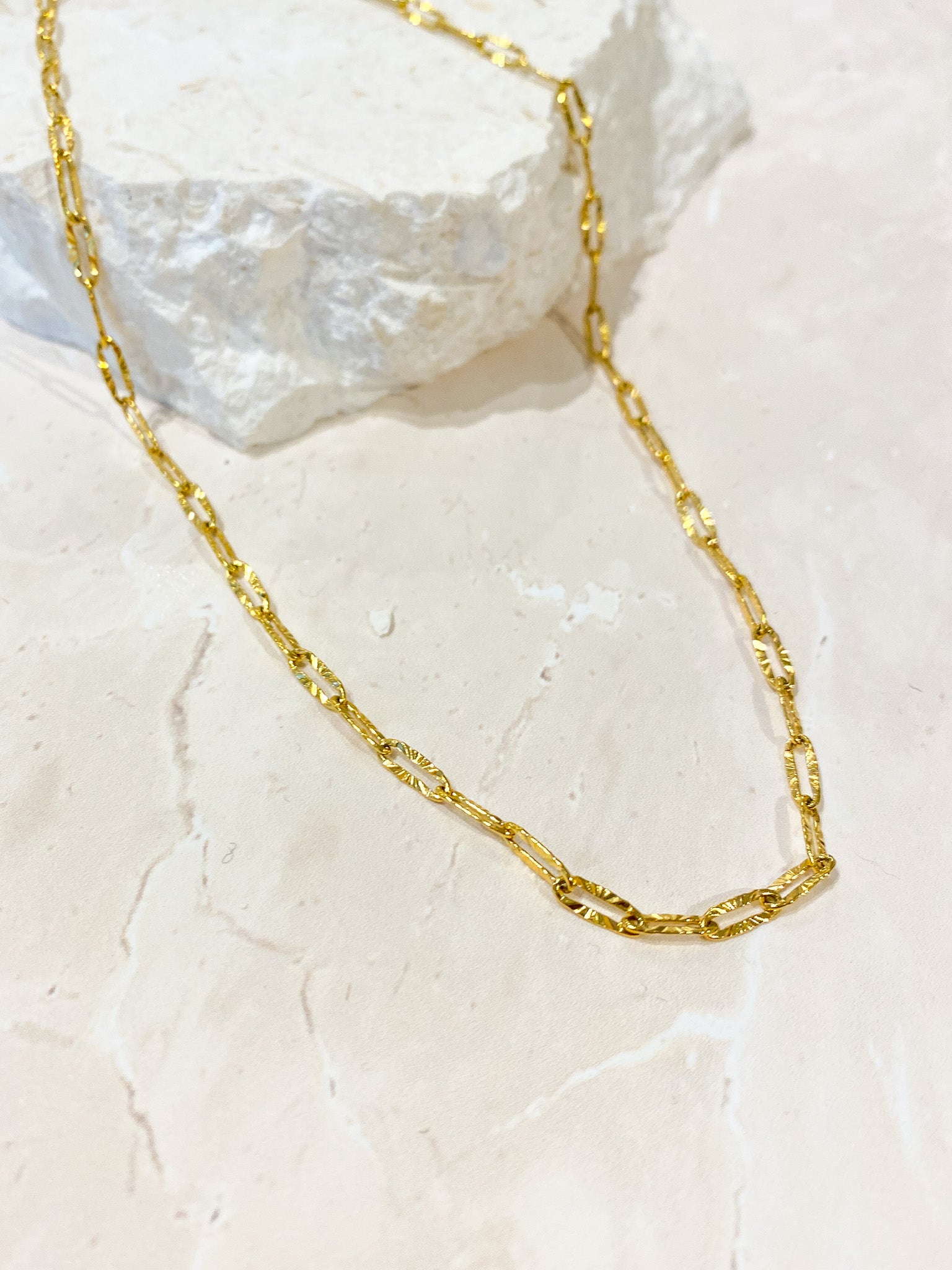 Riveria Textured 18K Gold Plated Necklace