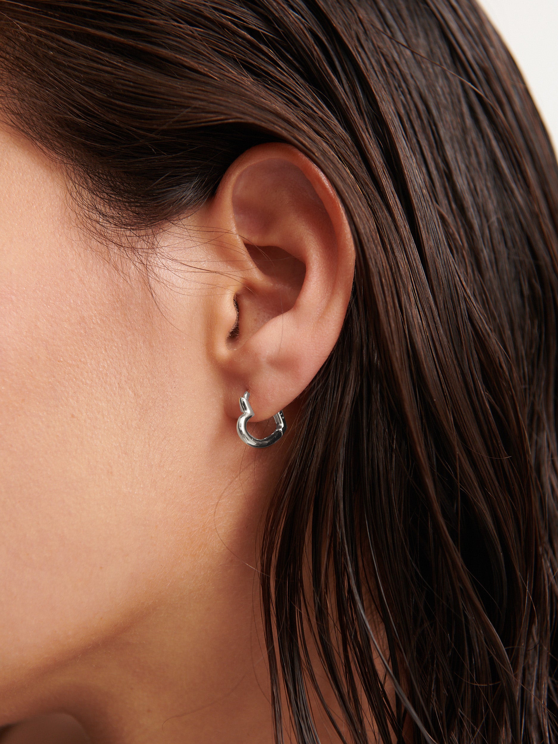 Piccolo Small Heart Sterling Silver Plated Earrings