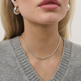 3mm Snake Sterling Silver Plated Necklace