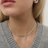 3mm Snake Sterling Silver Plated Necklace