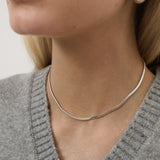 3mm Snake Sterling Silver Plated Necklace