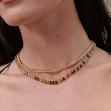 Rainbow Tennis 18K Gold Plated Necklace