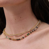 Rainbow Tennis 18K Gold Plated Necklace