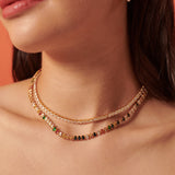 Rainbow Tennis 18K Gold Plated Necklace