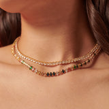 Rainbow Tennis 18K Gold Plated Necklace