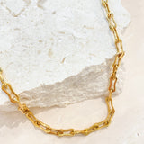 Paperclip Chain 18K Gold Plated Necklace