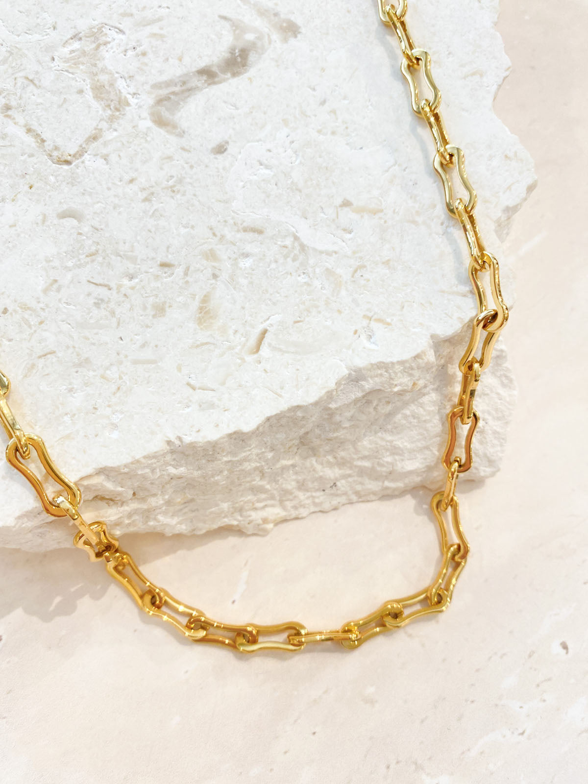 Paperclip Chain 18K Gold Plated Necklace