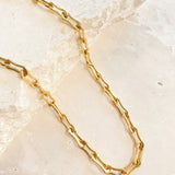 Paperclip Chain 18K Gold Plated Necklace