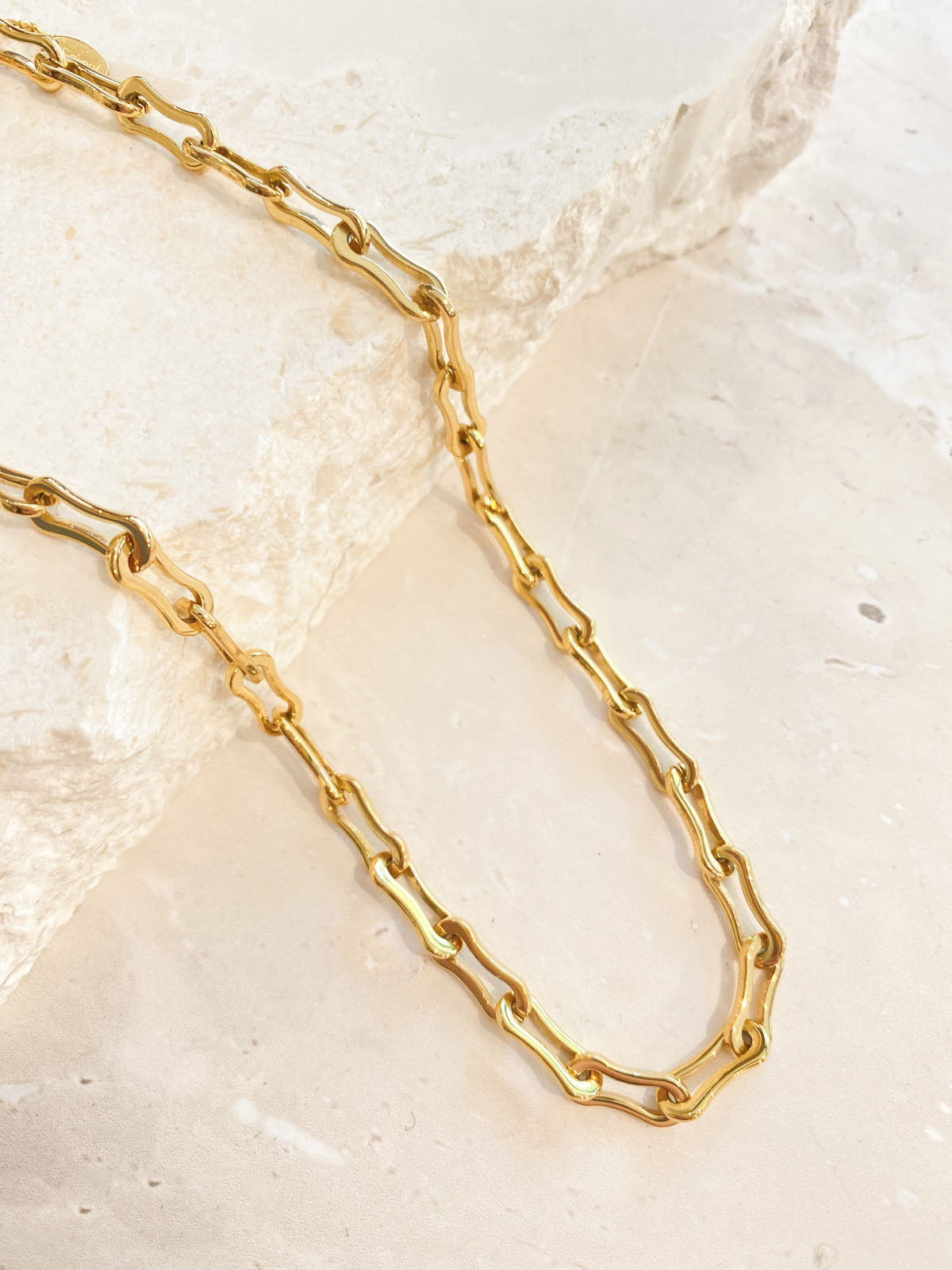 Paperclip Chain 18K Gold Plated Necklace