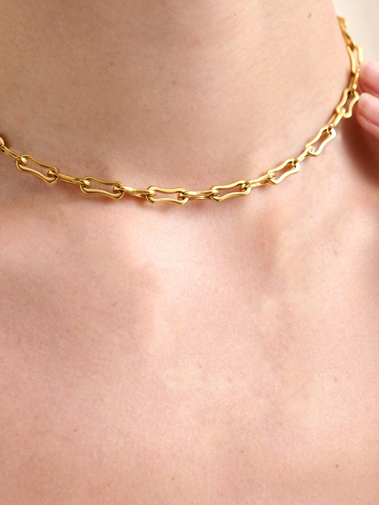 Paperclip Chain 18K Gold Plated Necklace