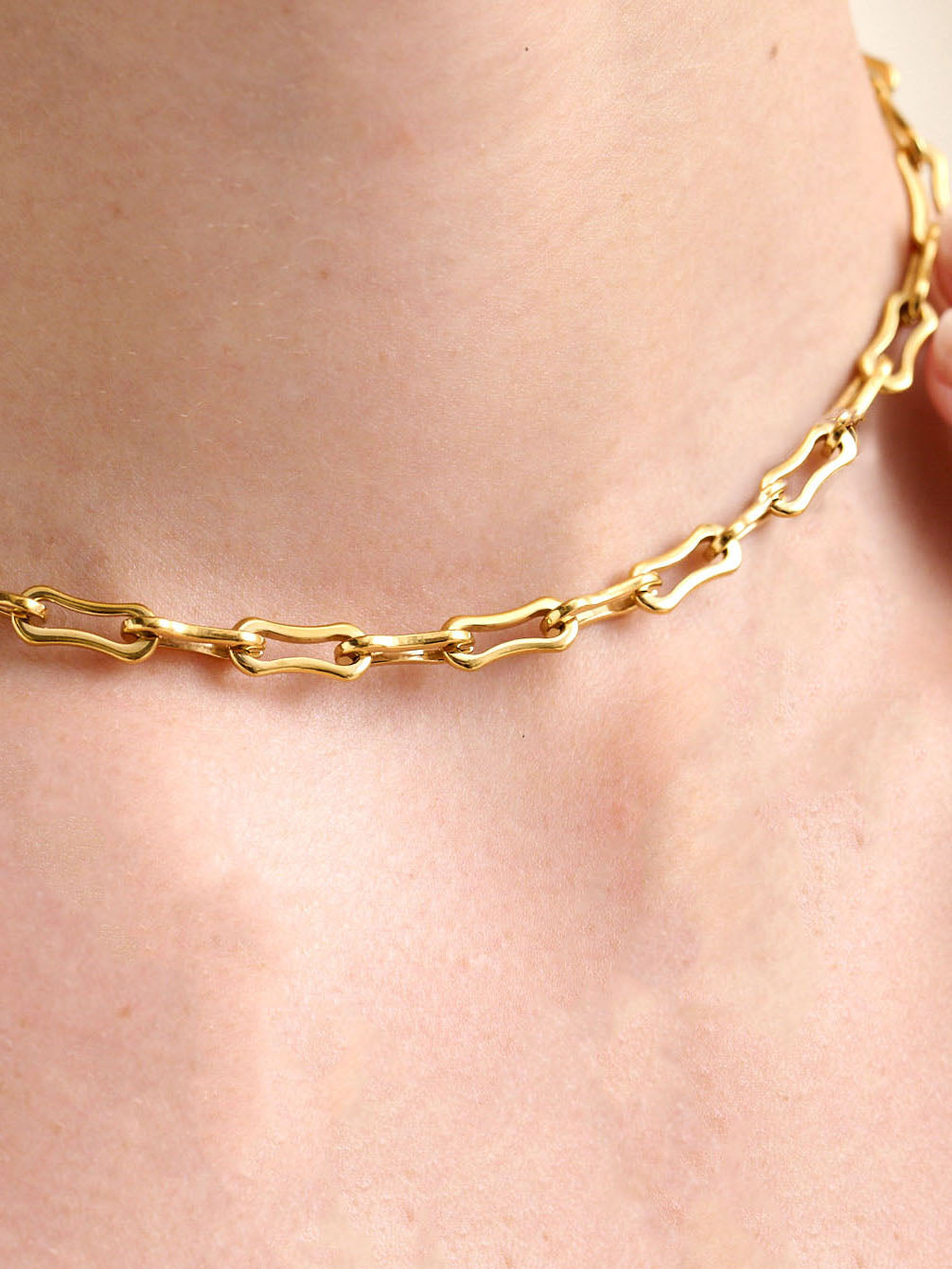 Paperclip Chain 18K Gold Plated Necklace