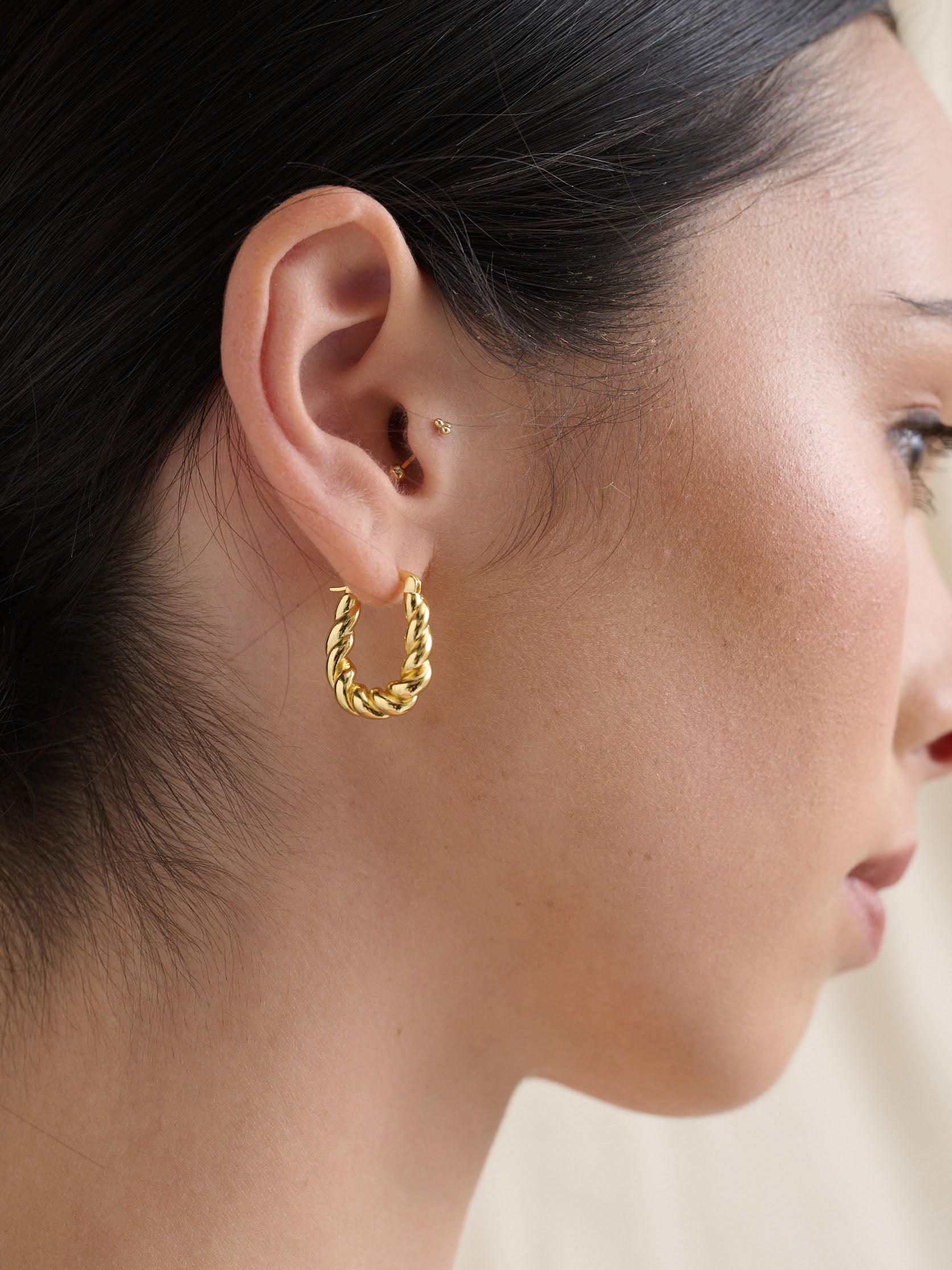 Bally Twisted 18K Gold Plated Earrings