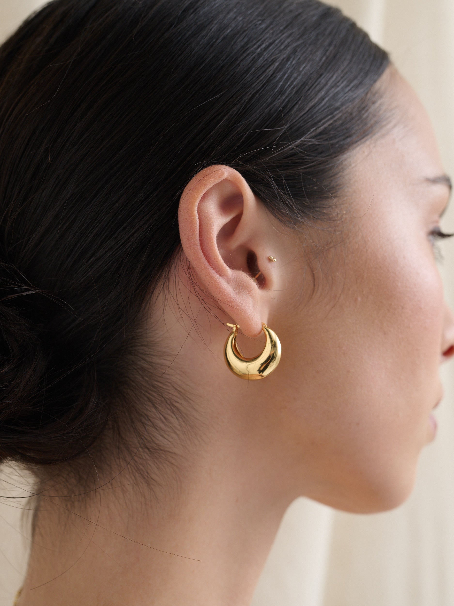 Porte Hoop Gold Plated Earrings