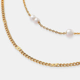 Mini Pearl Layered 18K Gold Plated Necklace