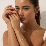 Dainty Freshwater Pearl 18K Gold Plated Bracelet