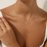 Mini Pearl Layered 18K Gold Plated Necklace